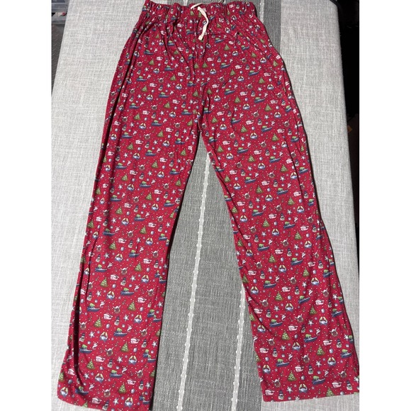 Vineyard Vines Other - Vineyard Vines Kids Christmas Pajama Pants XL 18 Red Snowman Tree Print